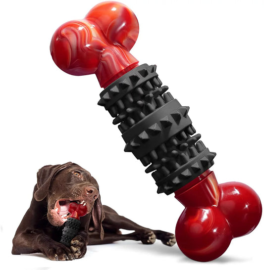 Dog Toys for Aggressive Chewers, Interactive Dog Puzzle Toys Rubber Dog Birthday Chew Toy, Puppy Chew Toys