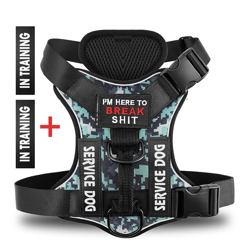 Dog Harness No Pull Reflective Tactical Harness Vest for Small Large Pet Dogs Walking Training Outdoor Dog Supplies Free Patches