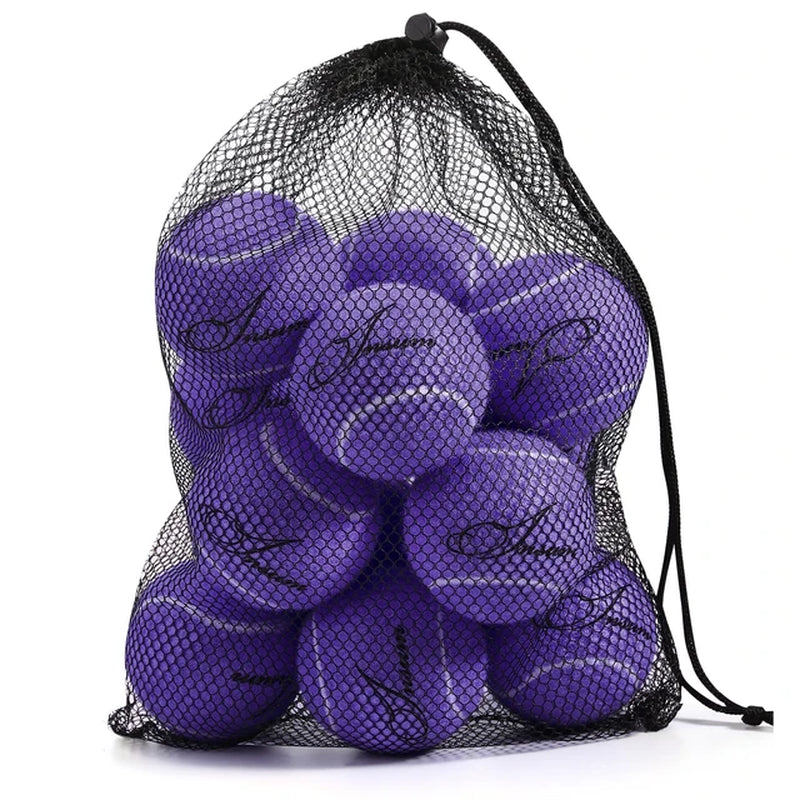 Pet Dog Tennis Ball 12Pcs/Mesh Bag for Easy Carry Multiple Color Options Advanced Training for Beginner Practice Dog Toy