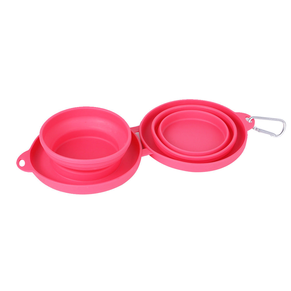 Double Sided Foldable Rubber Pet Feeding Bowl for (On the Go) 