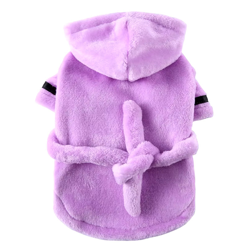 Pet Dog Towel Pajama with Hood Thickened Luxury Soft Cotton Hooded Bathrobe Quick Drying and Super Absorbent Dog Bath Towel