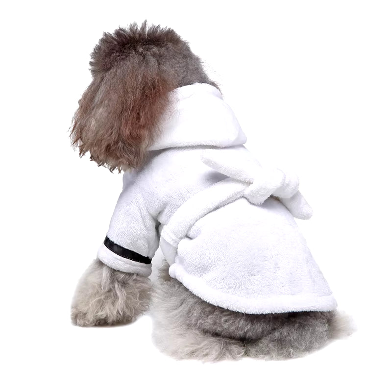 Pet Dog Towel Pajama with Hood Thickened Luxury Soft Cotton Hooded Bathrobe Quick Drying and Super Absorbent Dog Bath Towel