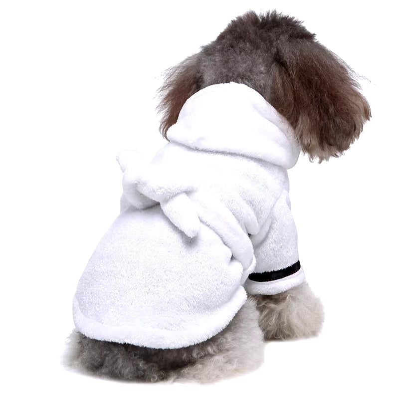 Pet Dog Towel Pajama with Hood Thickened Luxury Soft Cotton Hooded Bathrobe Quick Drying and Super Absorbent Dog Bath Towel