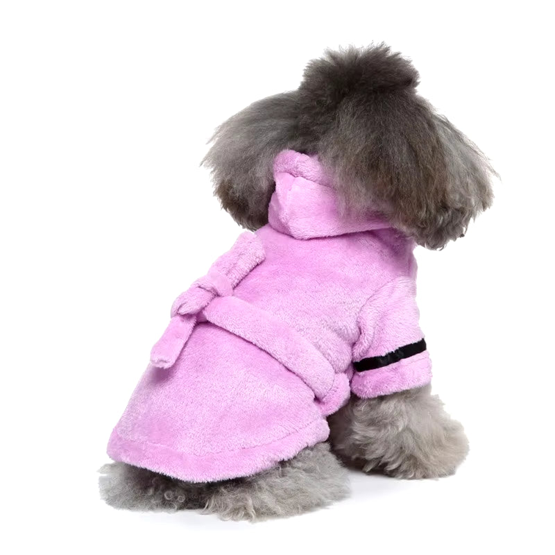 Pet Dog Towel Pajama with Hood Thickened Luxury Soft Cotton Hooded Bathrobe Quick Drying and Super Absorbent Dog Bath Towel