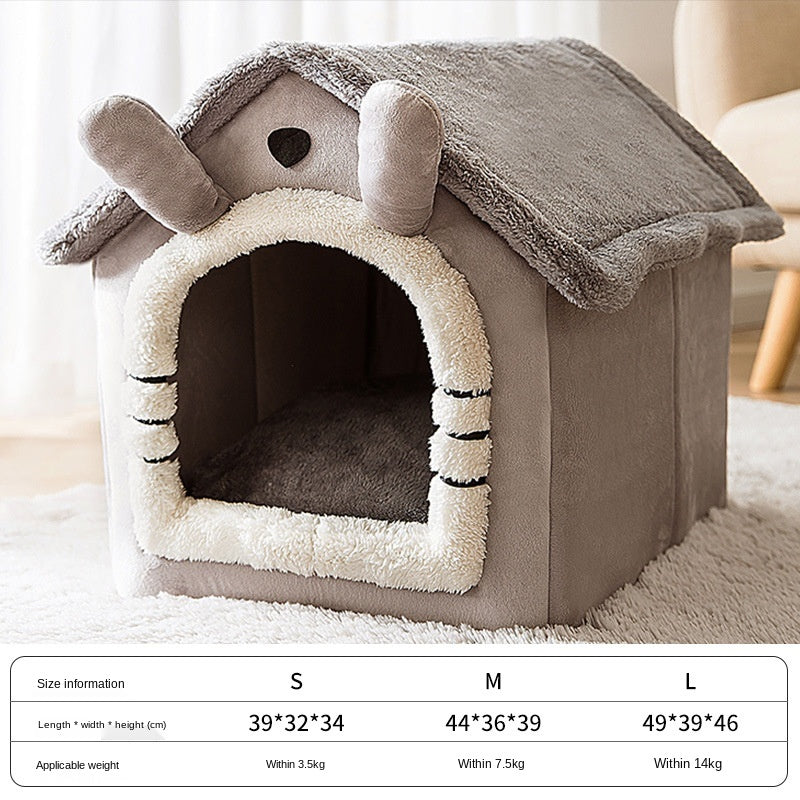  Four Seasons Universal Plush Doghouse/Dog Bed for (Indoors)