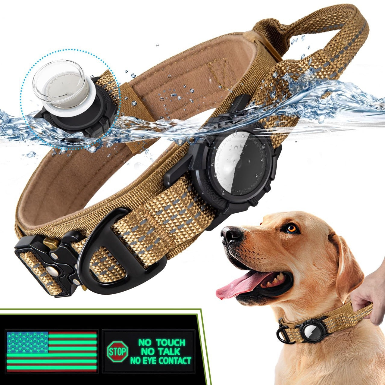 Waterproof Dog Collar With Airtag Protective Cover Pet Collar