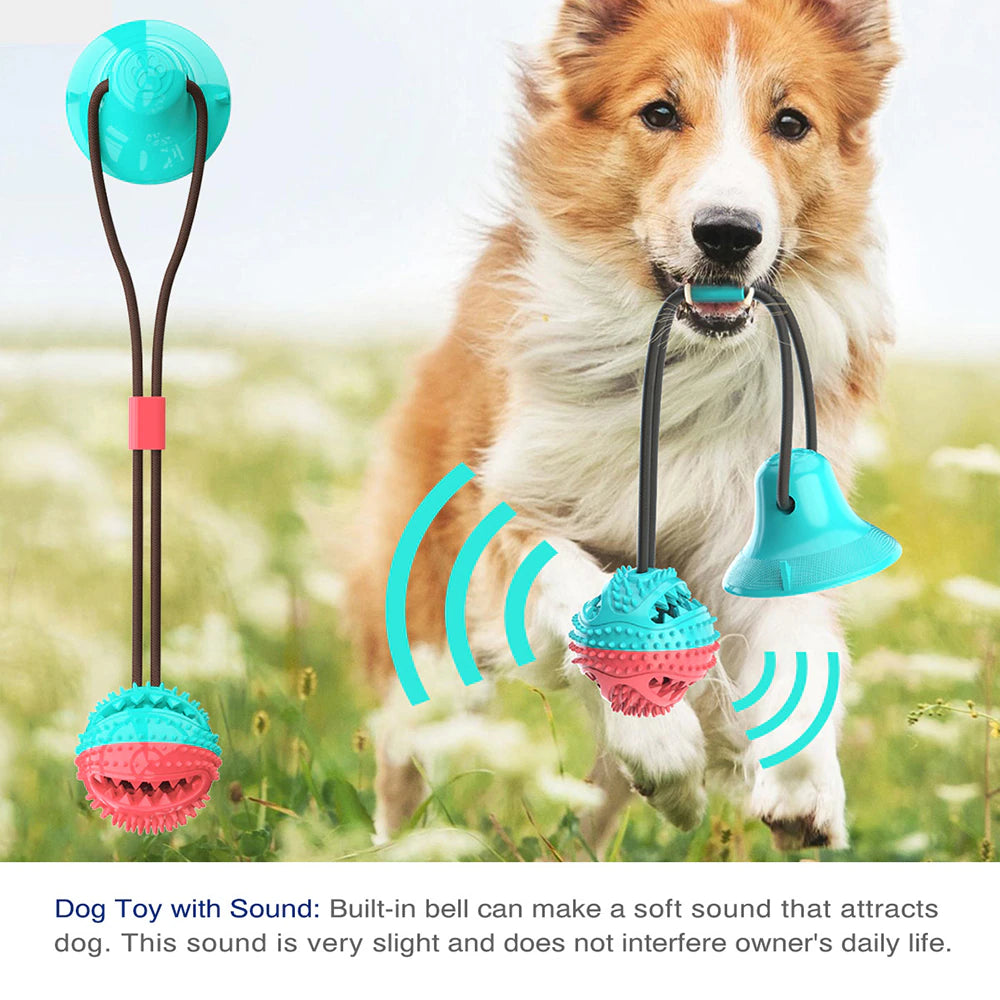 Molar Bite Interactive Dog Toy with Durable Rope and Suction Cup for Pulling/Chewing/Teeth Cleaning Self Playing Tog for Dogs