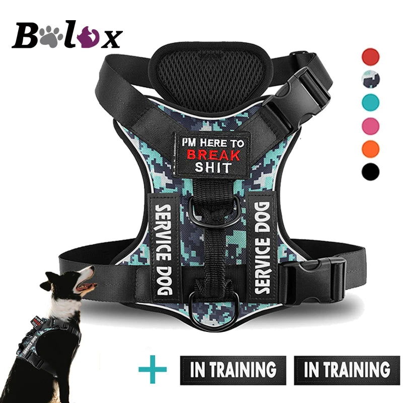 Dog Harness No Pull Reflective Tactical Harness Vest for Small Large Pet Dogs Walking Training Outdoor Dog Supplies Free Patches