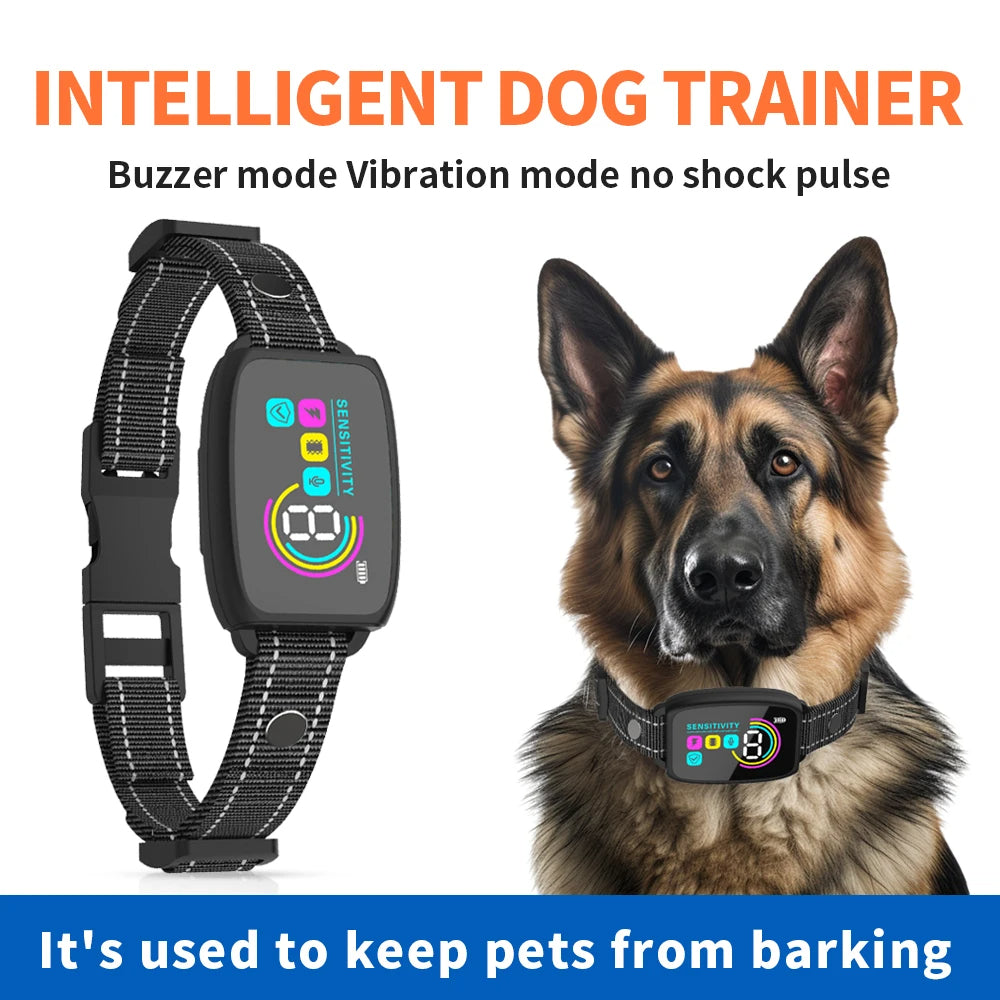 Smart Automatic HD Digital Display IP67 Waterproof Rechargeable anti-Barking Dog Collar 