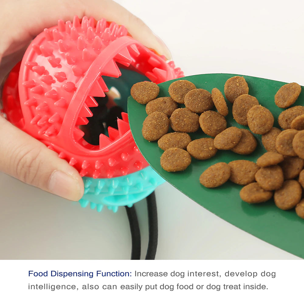 Molar Bite Interactive Dog Toy with Durable Rope and Suction Cup for Pulling/Chewing/Teeth Cleaning Self Playing Tog for Dogs