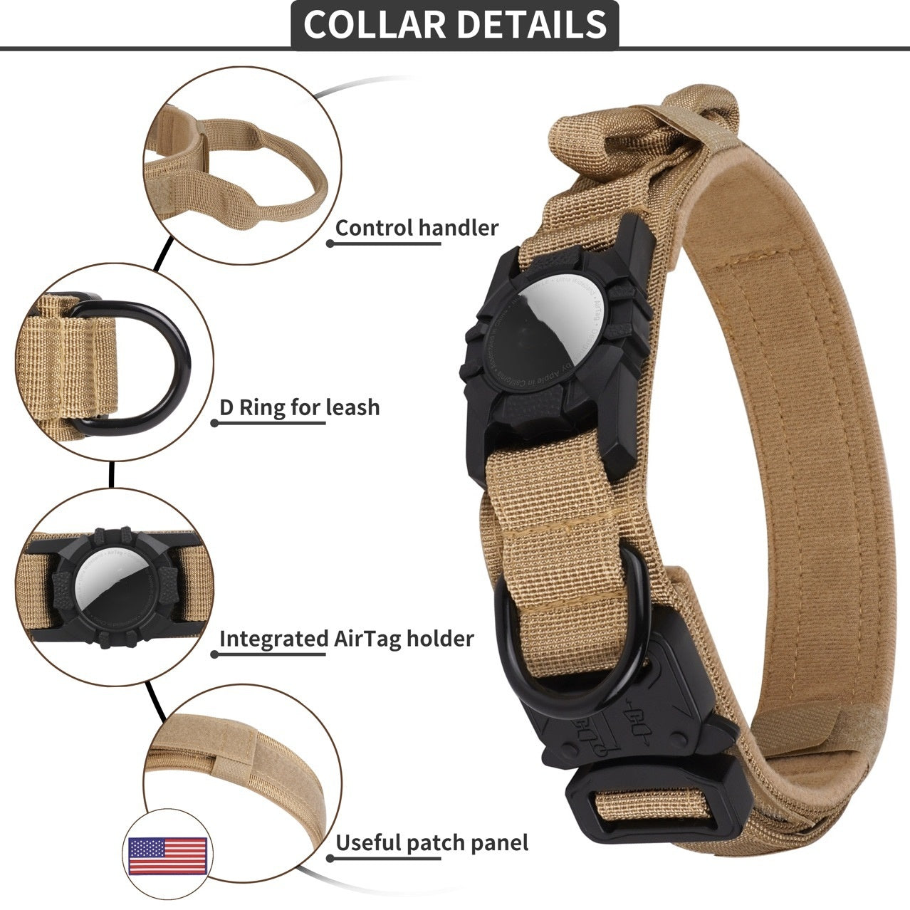 Waterproof Dog Collar With Airtag Protective Cover Pet Collar