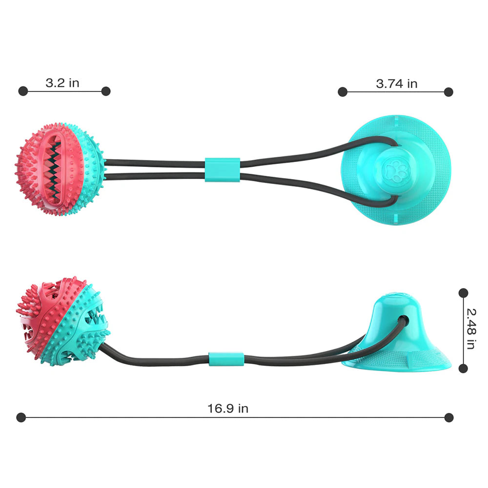 Molar Bite Interactive Dog Toy with Durable Rope and Suction Cup for Pulling/Chewing/Teeth Cleaning Self Playing Tog for Dogs