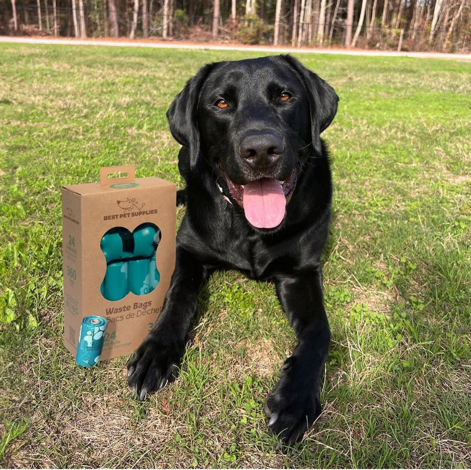 Dog Poop Bags 24ct (360 Bags) Doggy Roll Replacements for Outdoor Puppy Walking and Travel